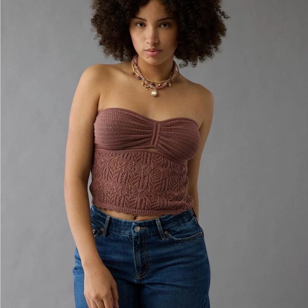 American Eagle Outfitters Brown Knit Top